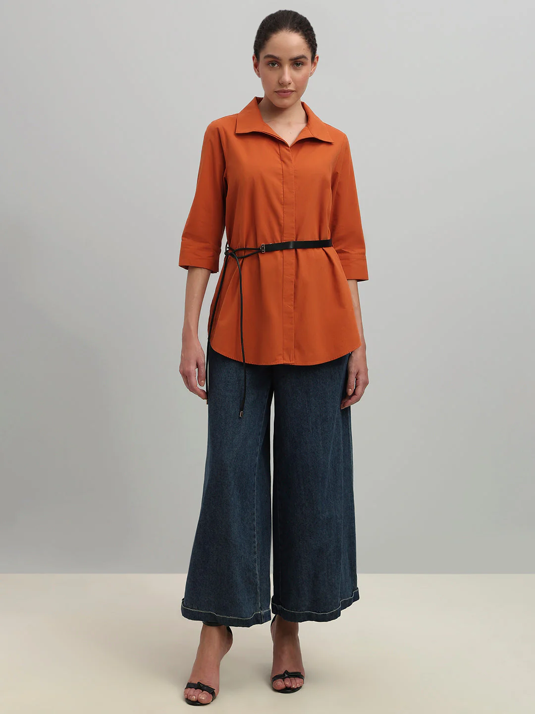 Rust Cotton Long Shirt - Image 5