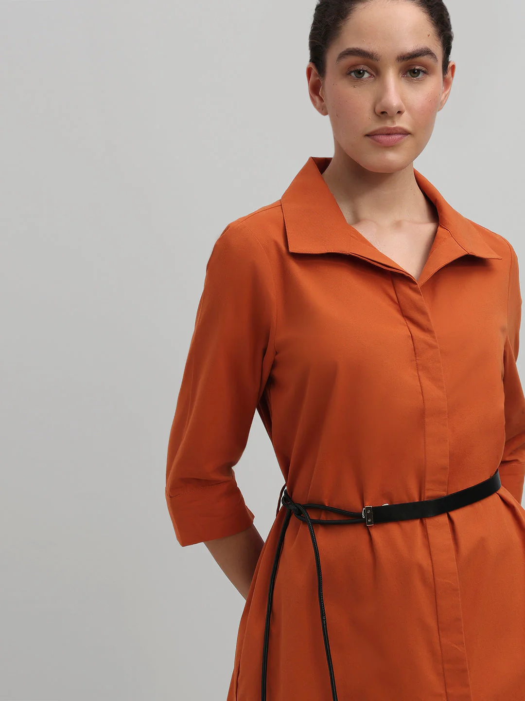 Rust Cotton Long Shirt - Image 6