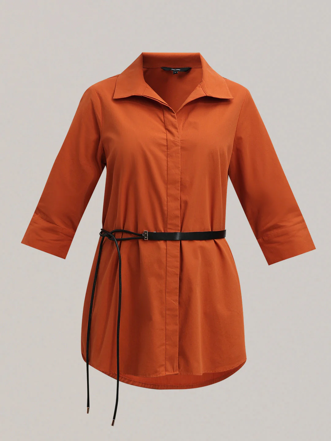 Rust Cotton Long Shirt - Image 7