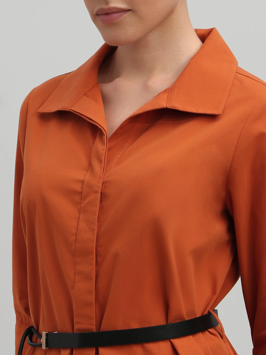 Rust Cotton Long Shirt - Image 8