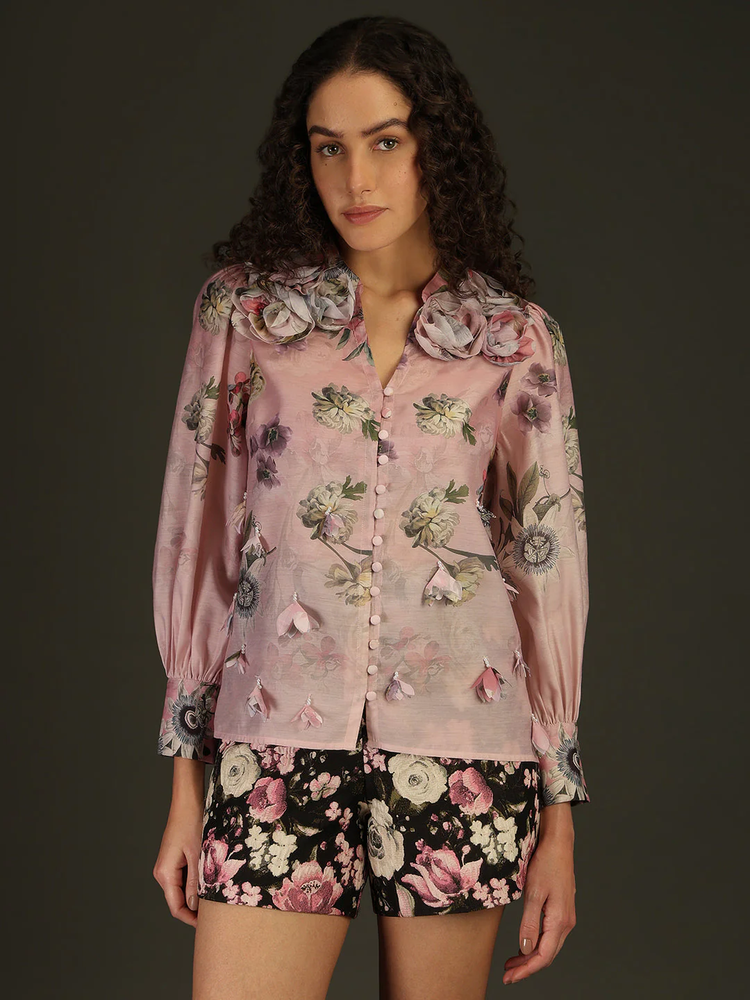MARQUEE Pink Floral Shirt - Image 2