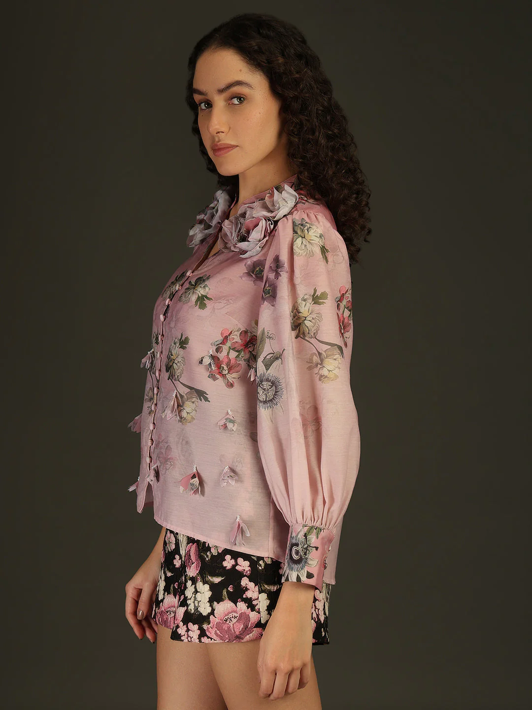MARQUEE Pink Floral Shirt - Image 3