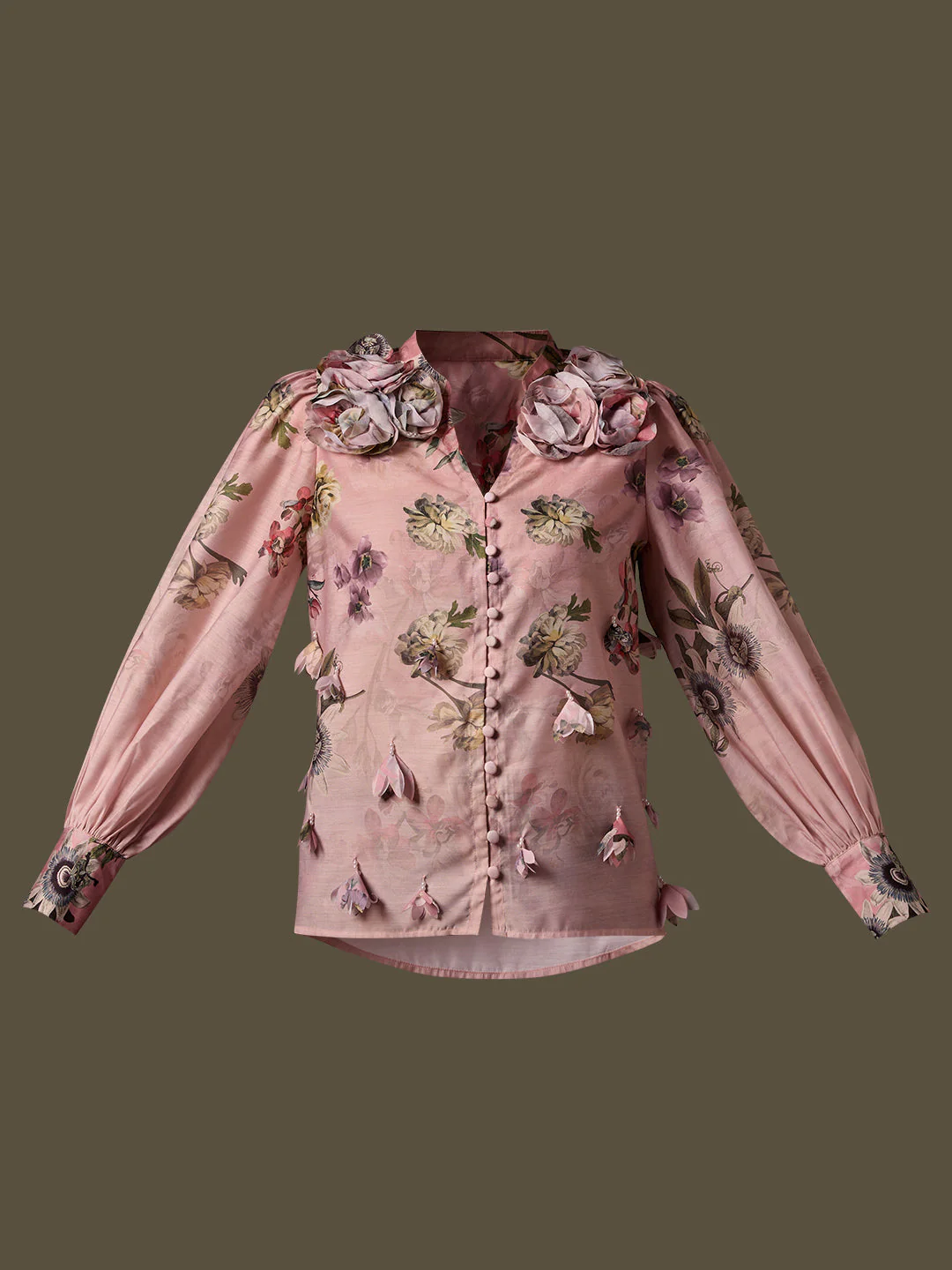 MARQUEE Pink Floral Shirt - Image 7