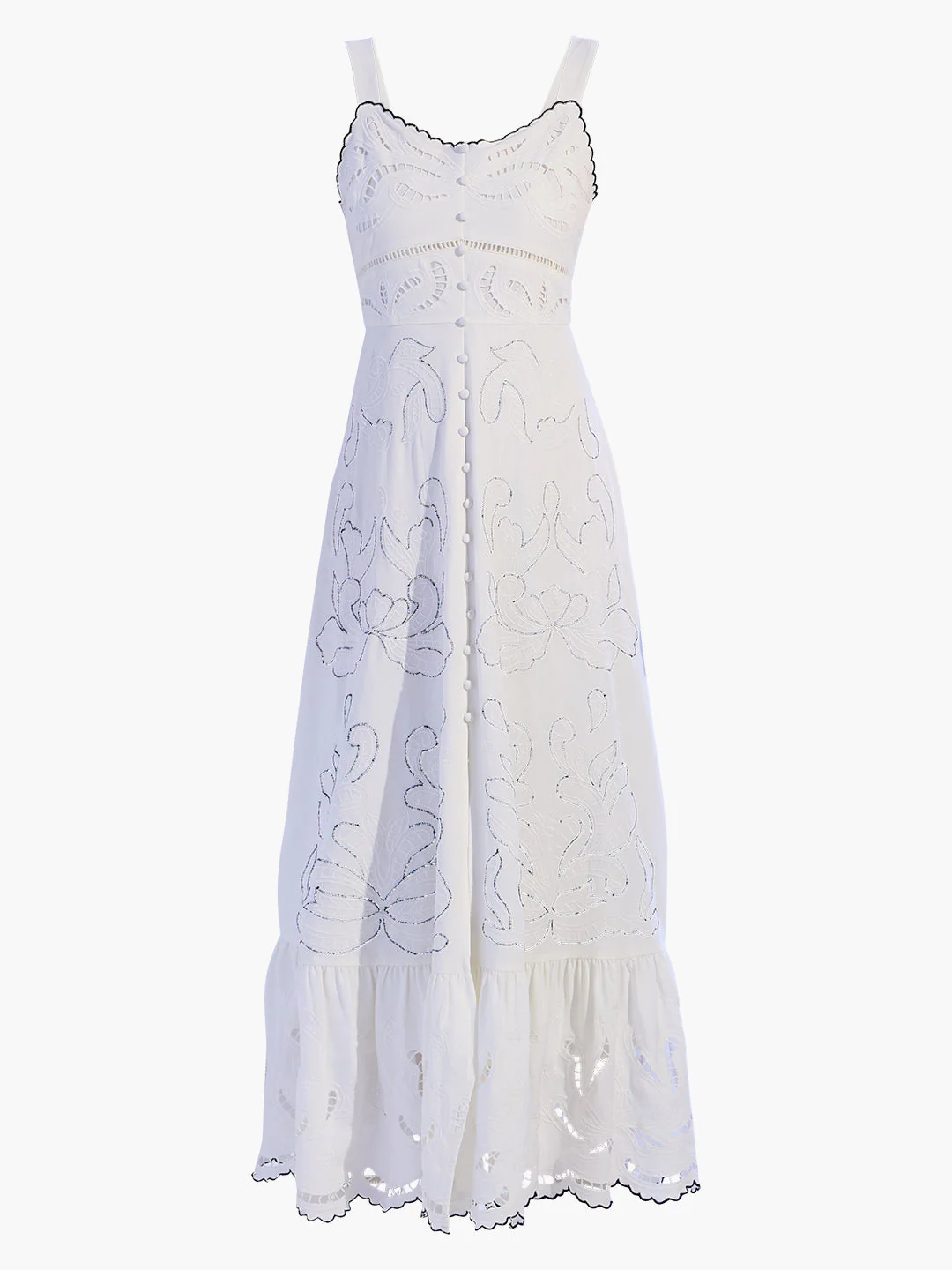 EDIT White Embroidered Maxi Dress - Image 7