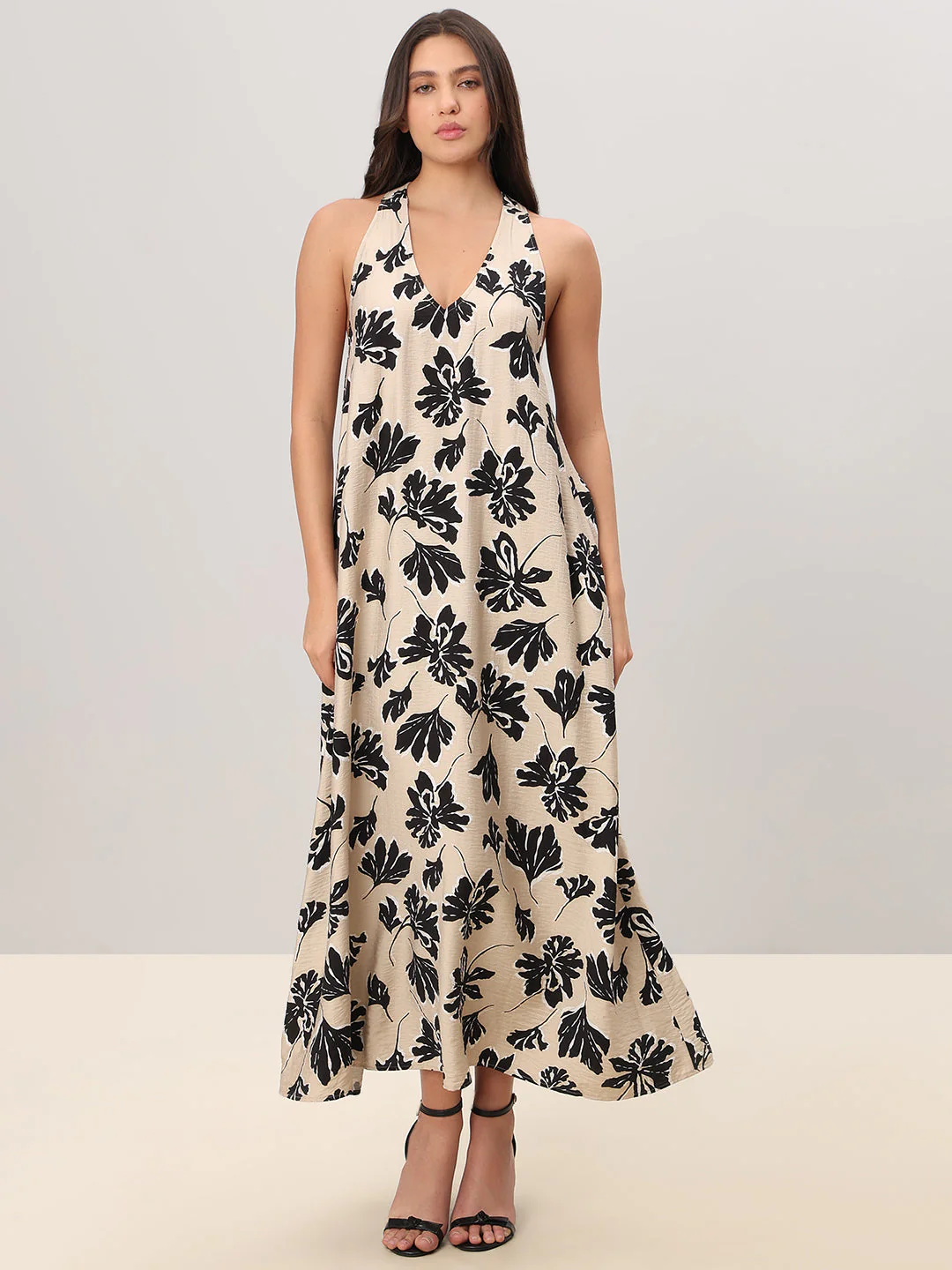 Floral Print Halter Neck Dress - Image 2