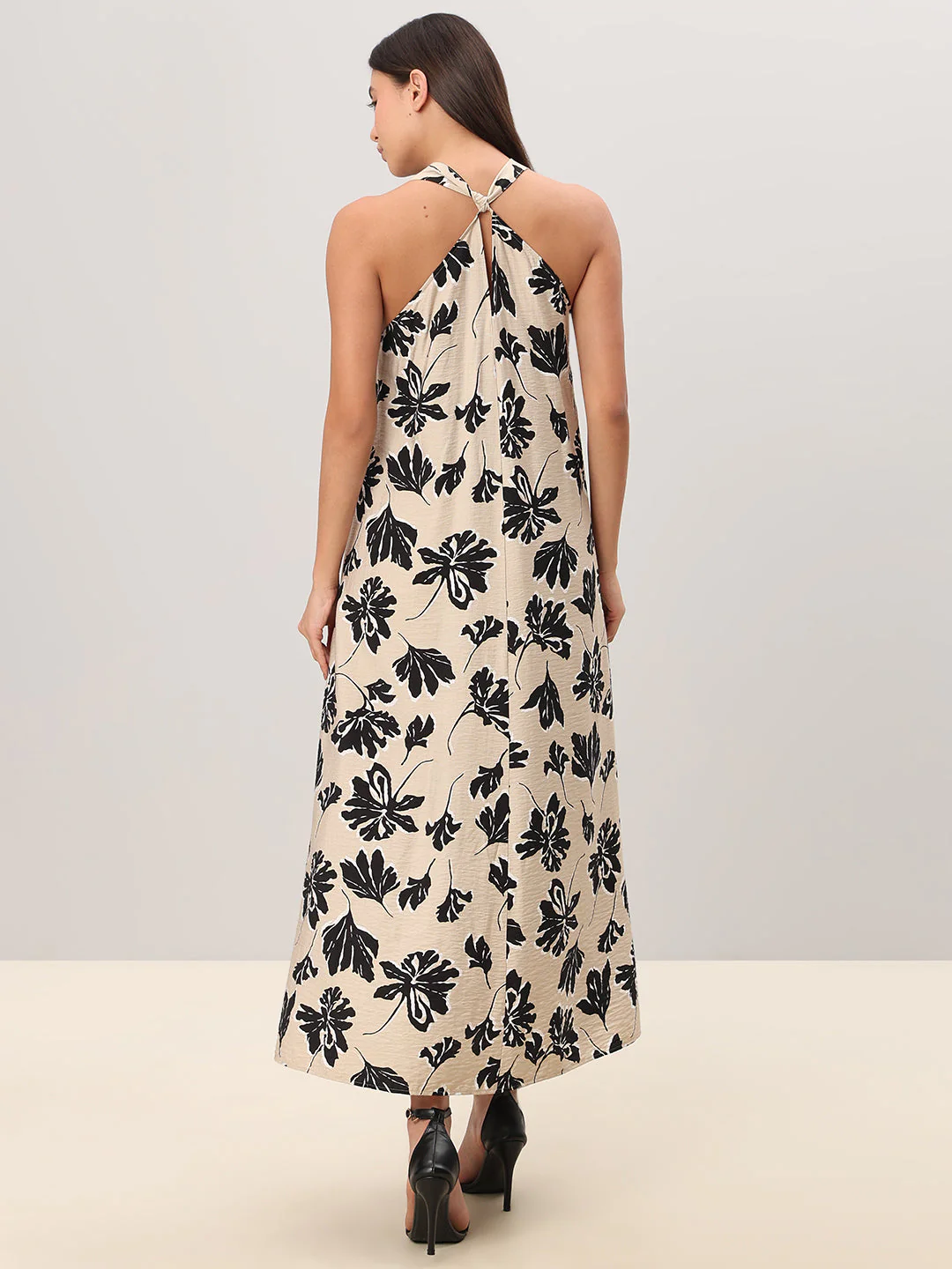 Floral Print Halter Neck Dress - Image 4