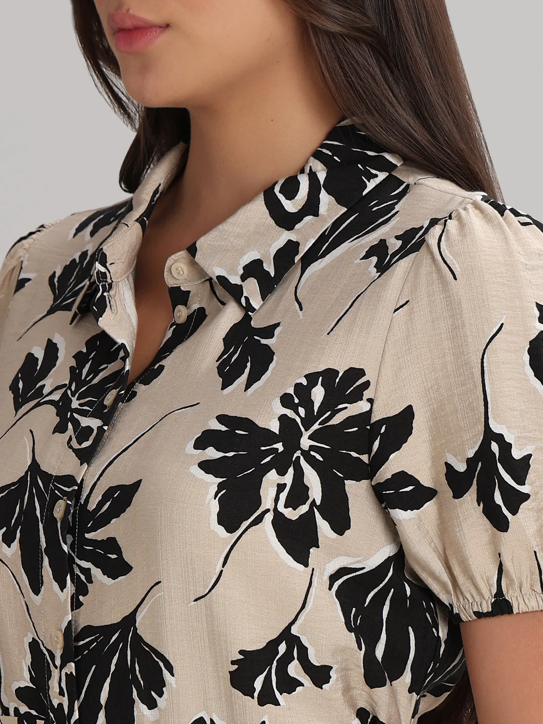 Floral Print Short Shirt Dress - Image 8