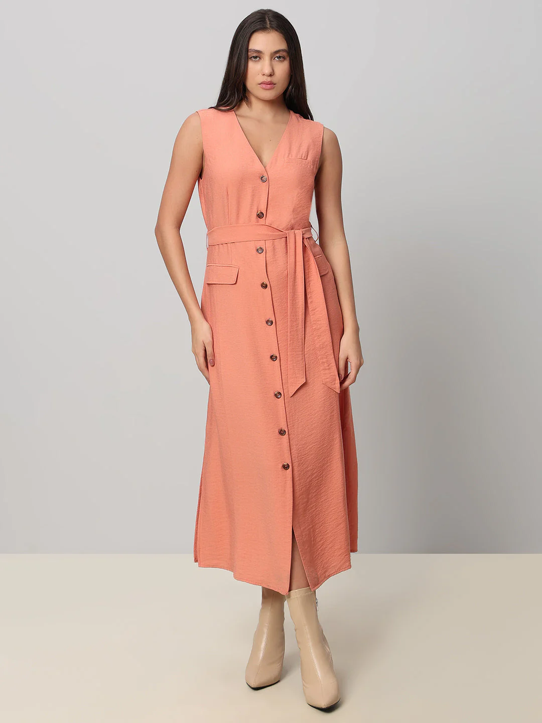 V-Neck Sleeveless Dress - Image 2