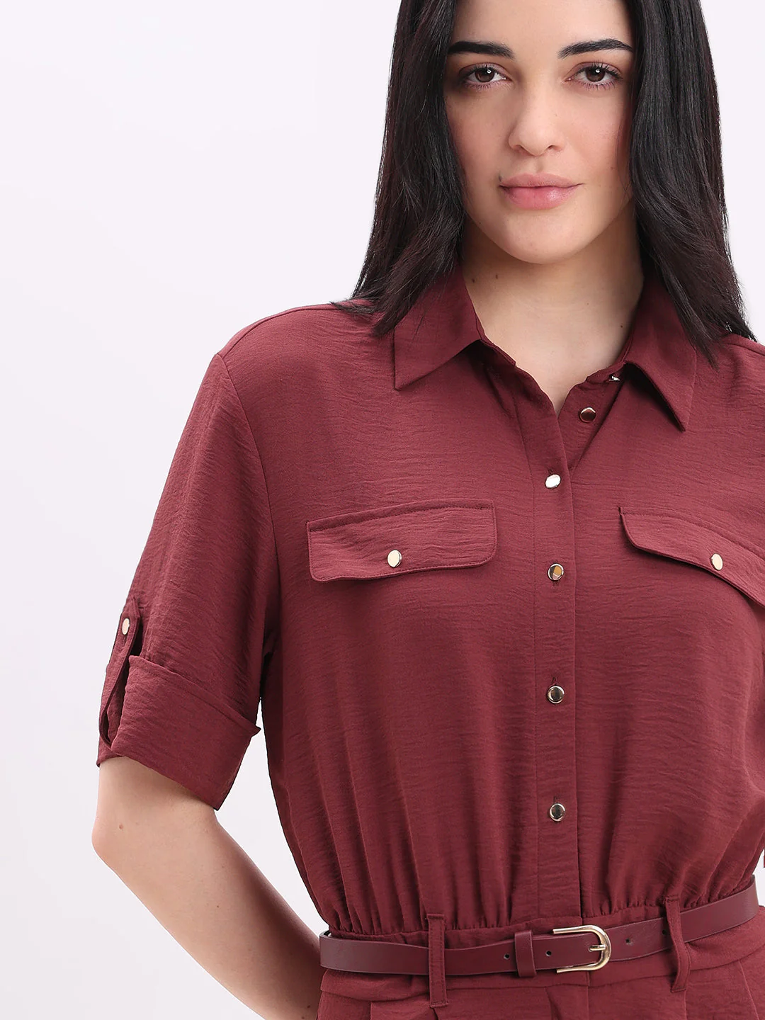 Dark Red Playsuit - Image 6