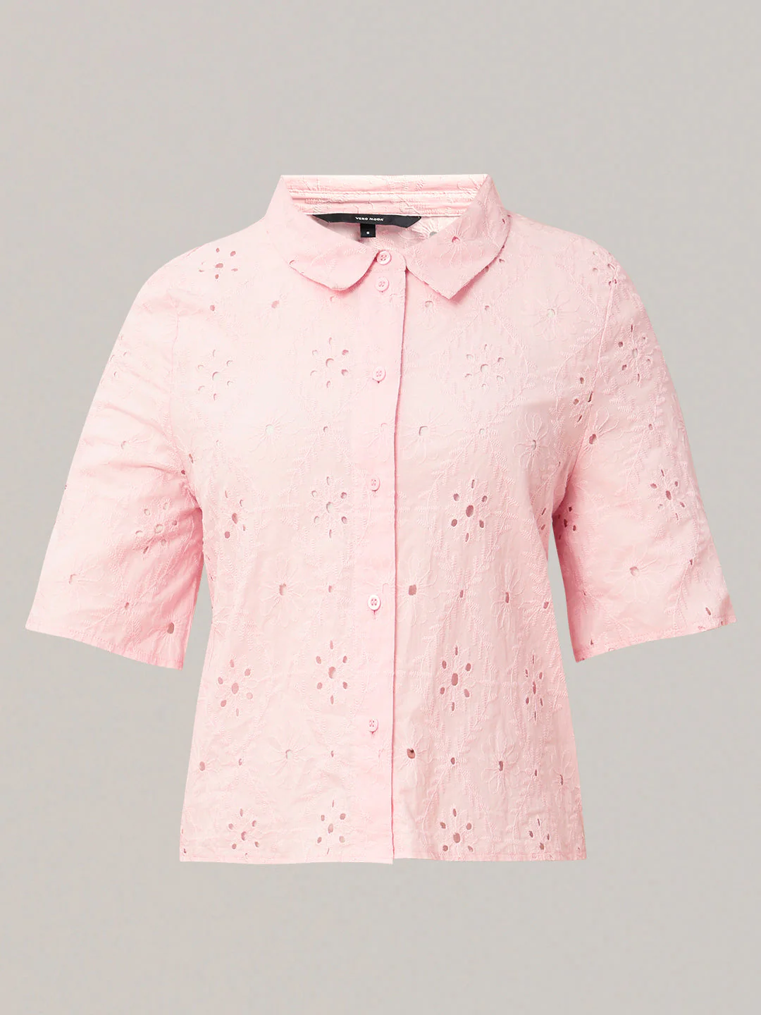 Light Pink Broderie Embroidery Shirt - Image 7