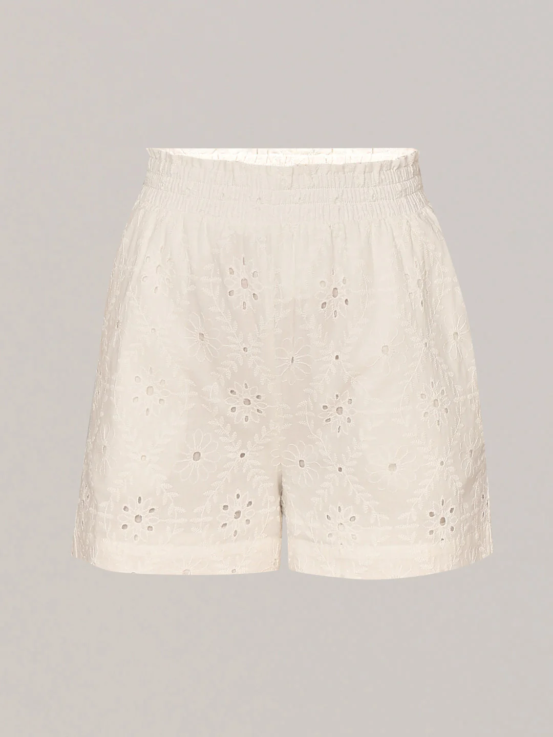 Ivory Embroidered Shorts - Image 7