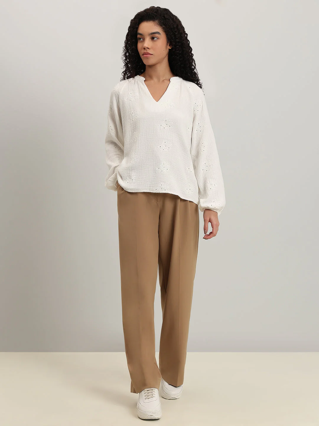Embroidered V-Neck Top - Image 5