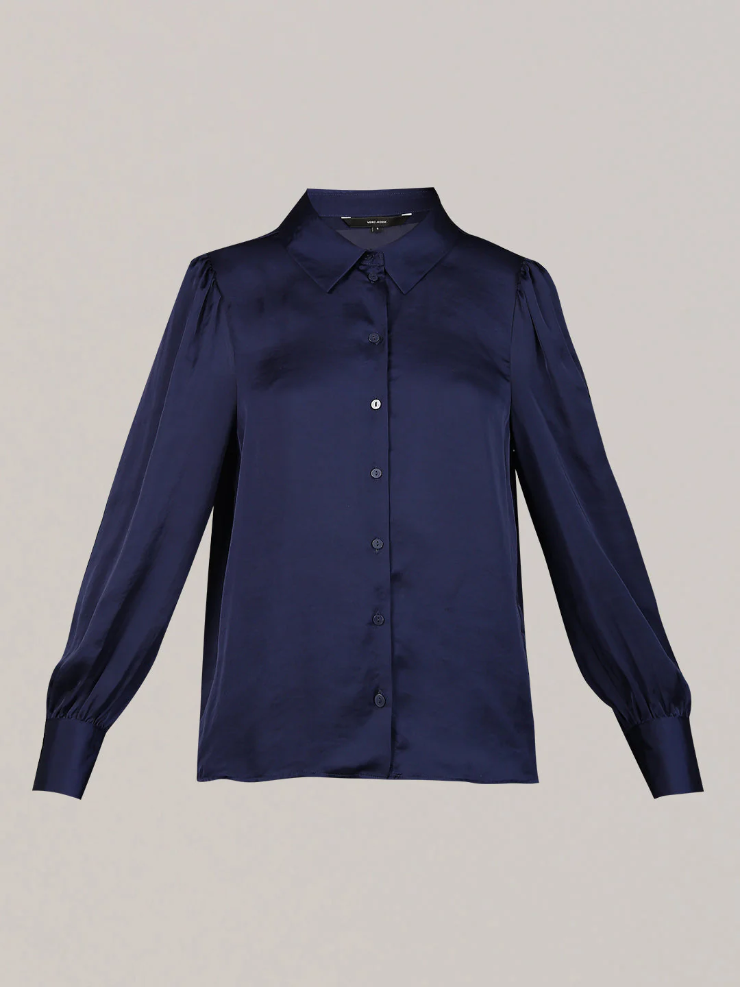 Blue Satin Regular Fit Shirt - Image 7