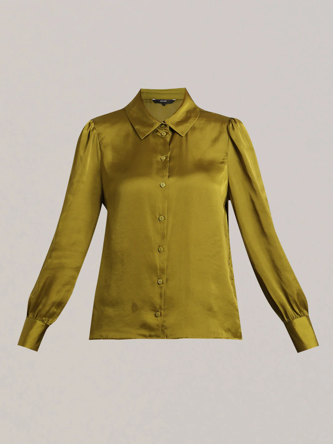 Mustard Satin Regular Fit Shirt - Image 7