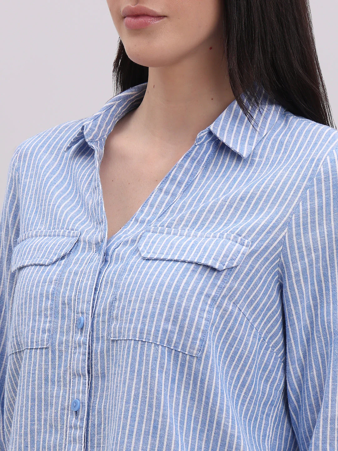 Light Blue Striped Shirt - Image 8