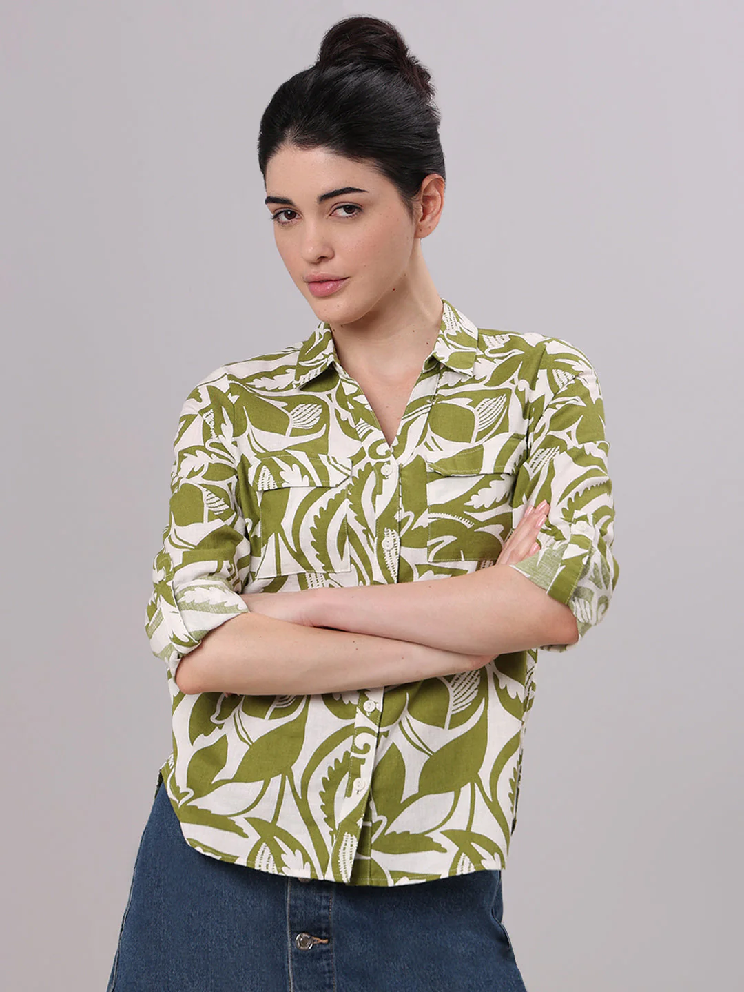 Green Printed Shirt - Image 2