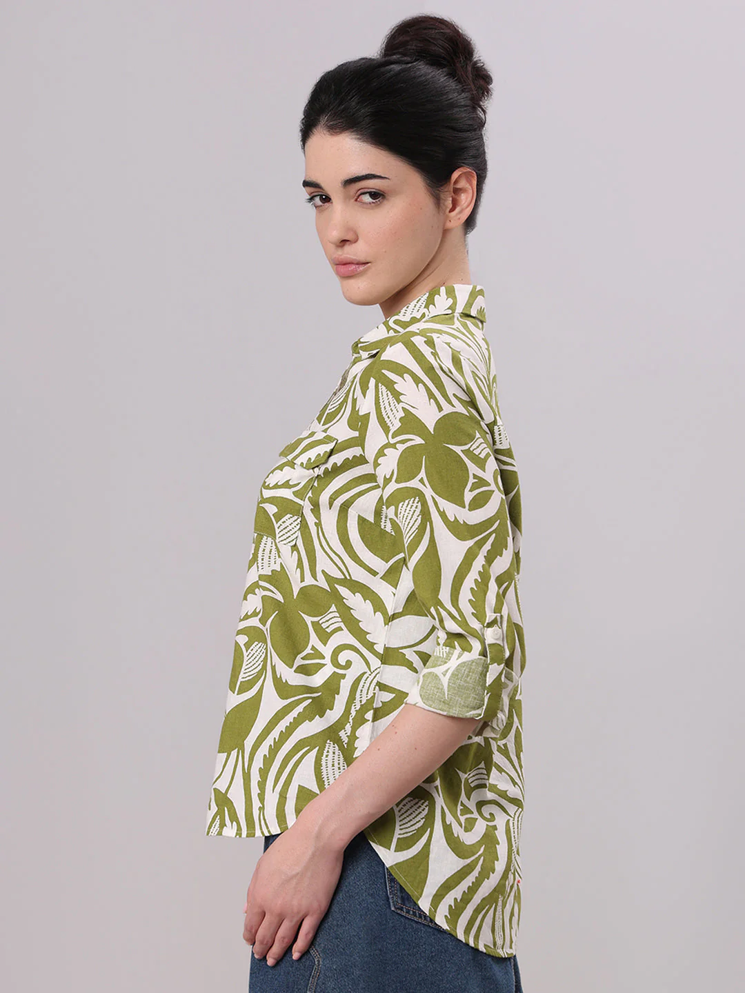 Green Printed Shirt - Image 3