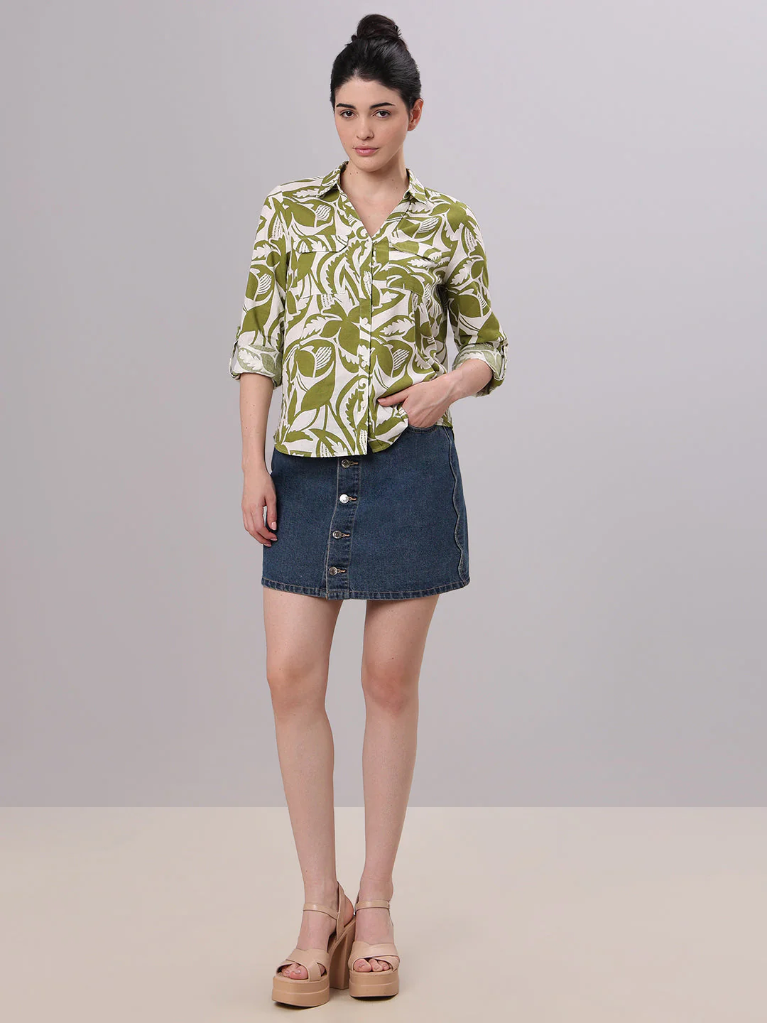 Green Printed Shirt - Image 5