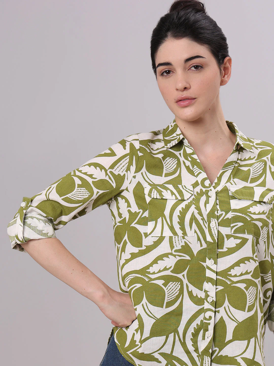 Green Printed Shirt - Image 6