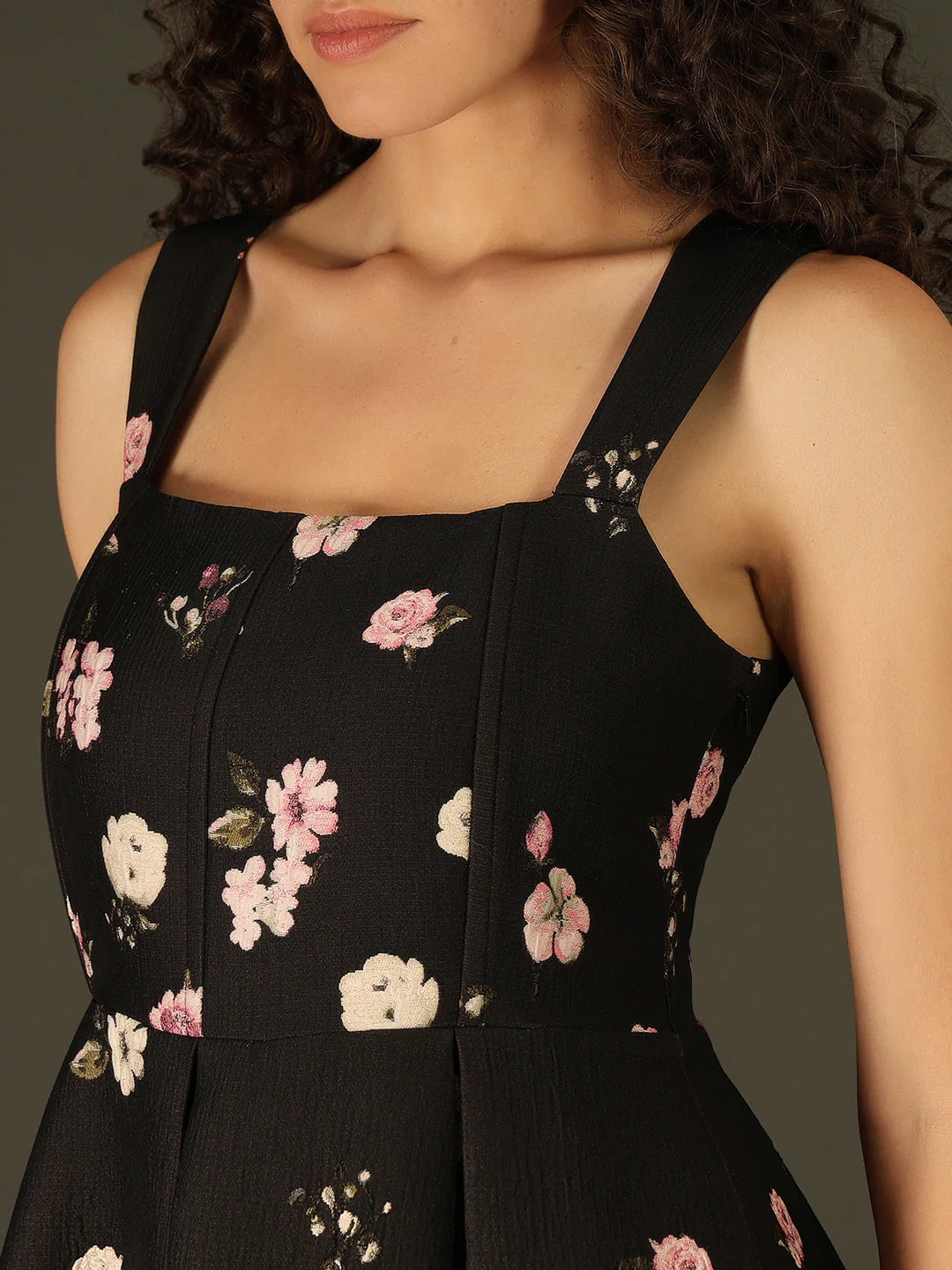 MARQUEE Black Floral Midi Dress - Image 6