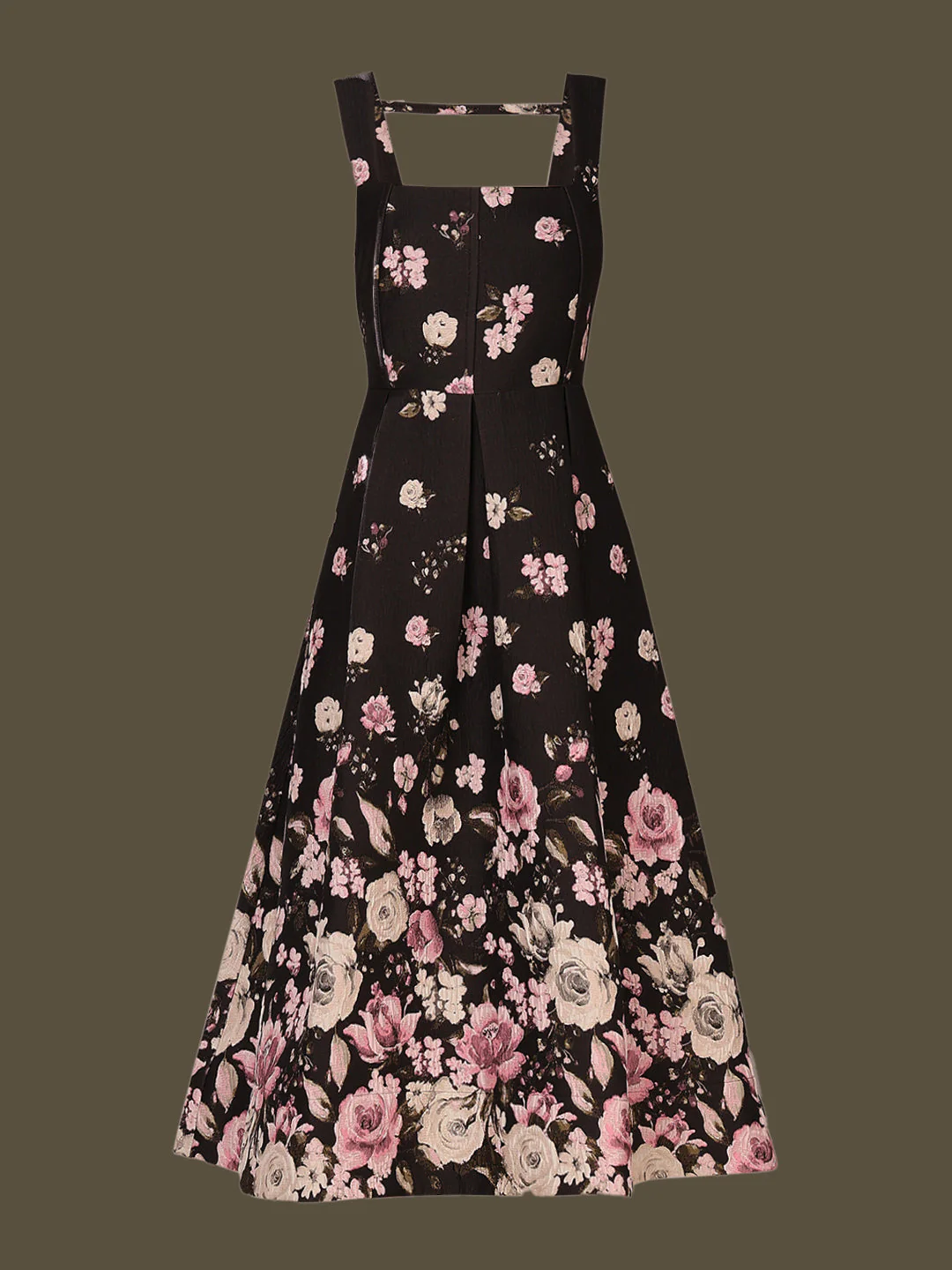 MARQUEE Black Floral Midi Dress - Image 7