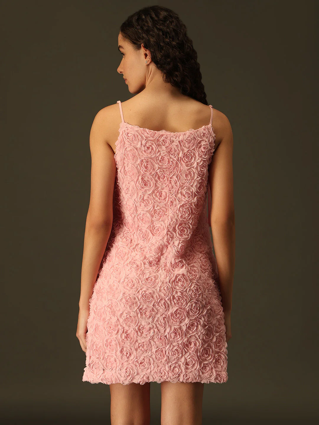 MARQUEE Pink Floral Textured Mini Dress - Image 4