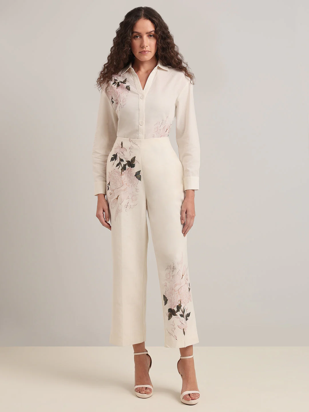 High Rise Floral Straight Fit Pants - Image 5