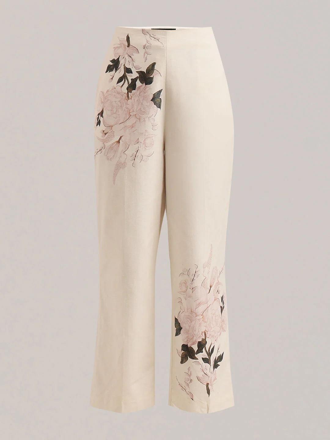High Rise Floral Straight Fit Pants - Image 7