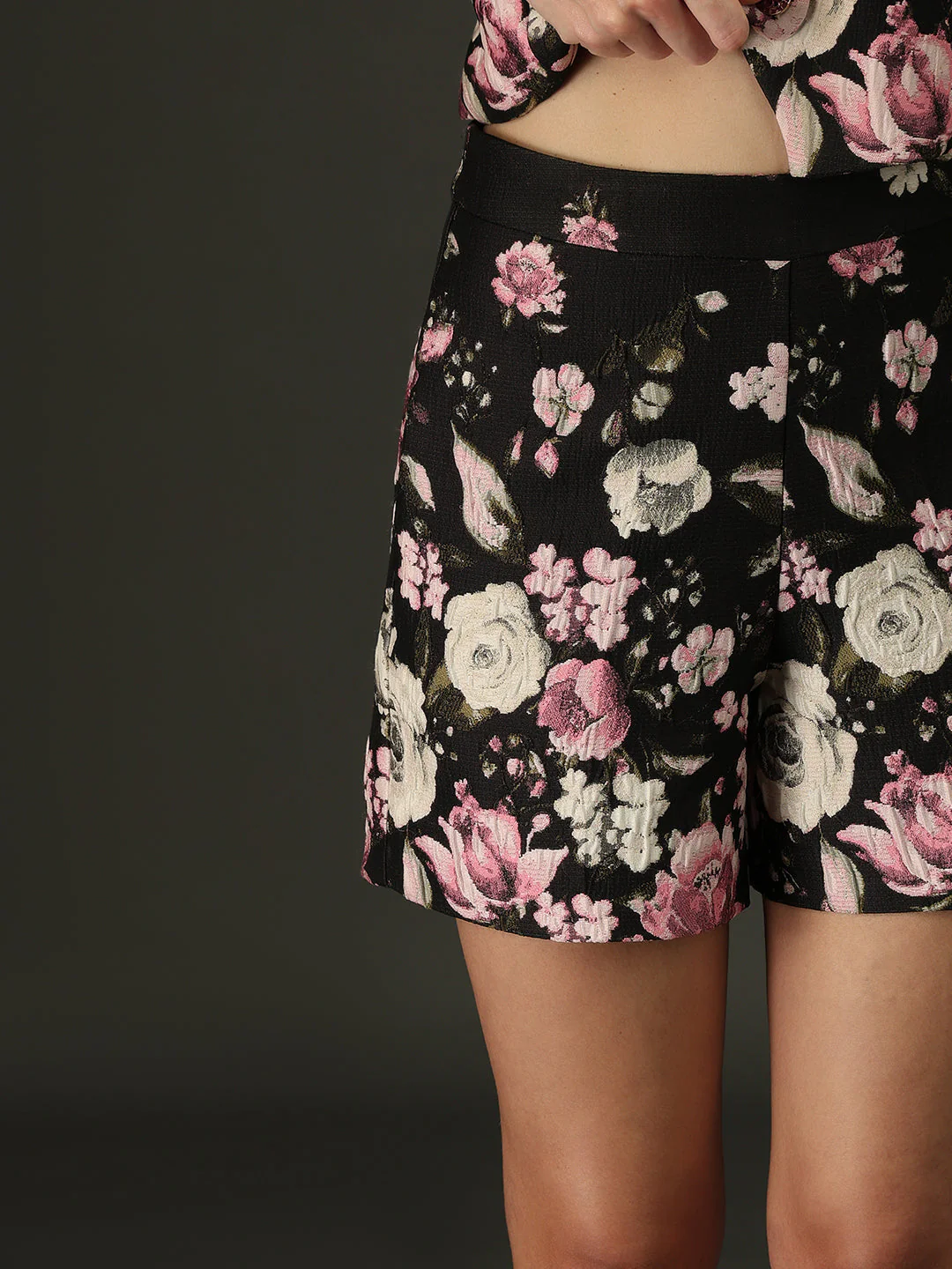 MARQUEE Black Floral Shorts - Image 6
