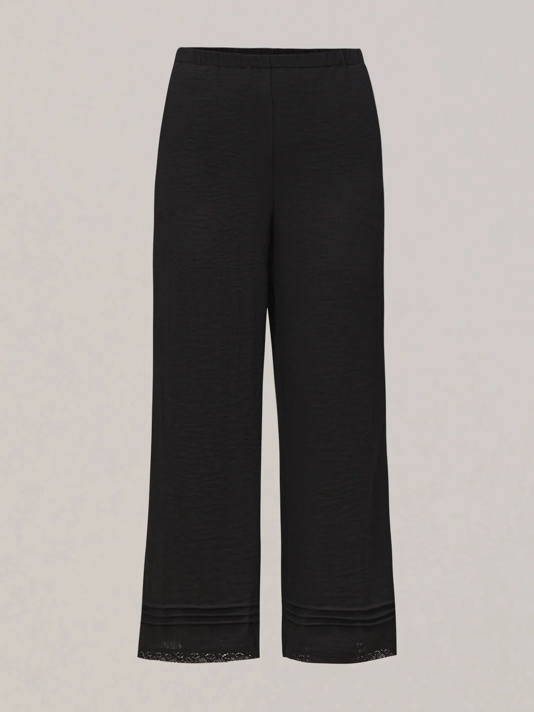 Textured Black Relaxed Fit Pants - Image 7