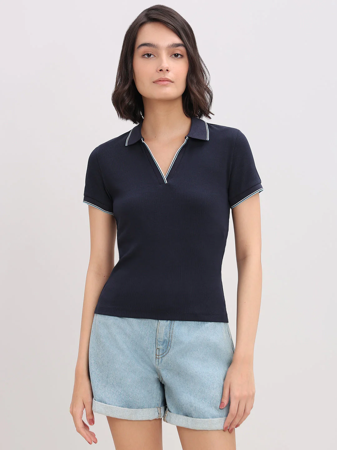Organic Cotton Blend Polo - Blue - Image 2