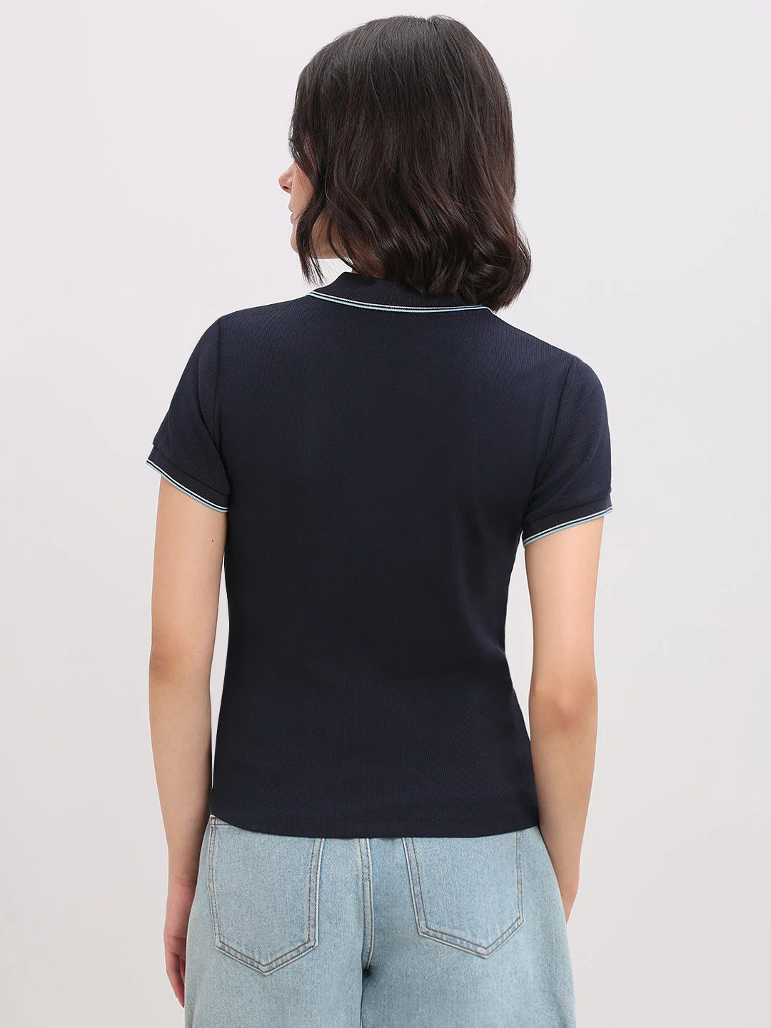 Organic Cotton Blend Polo - Blue - Image 4
