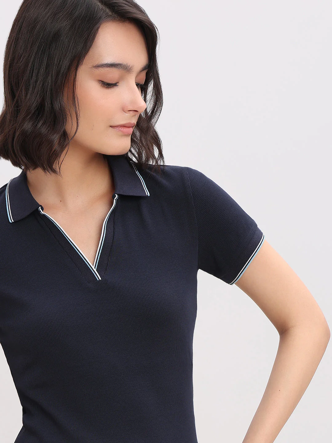 Organic Cotton Blend Polo - Blue - Image 6
