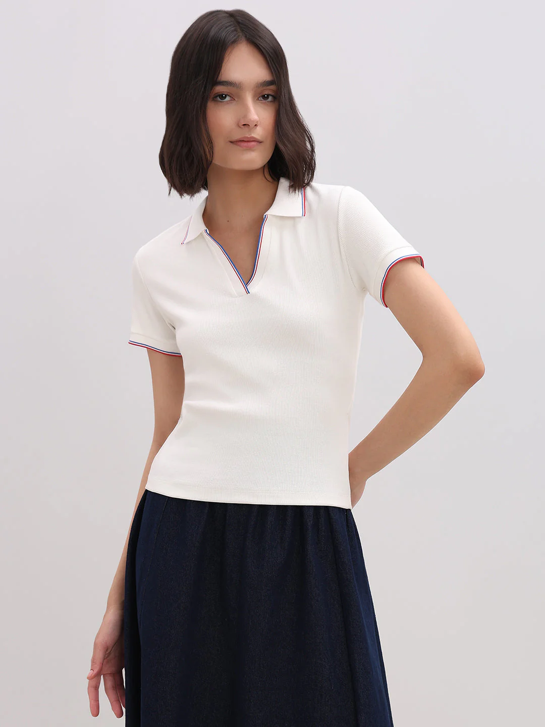 Organic Cotton Blend Polo - White - Image 2