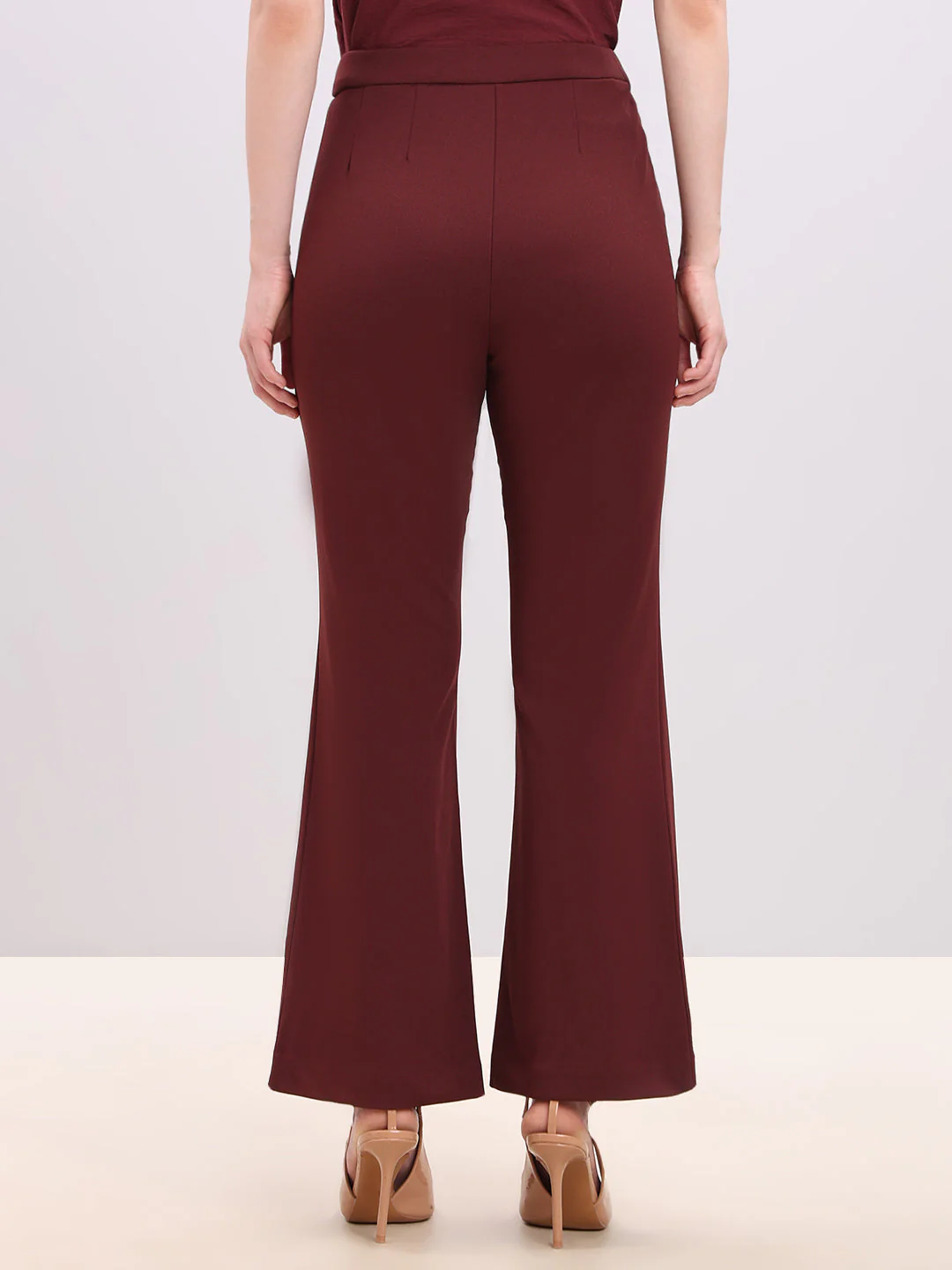 Rust Red High Rise Flared Pants - Image 4