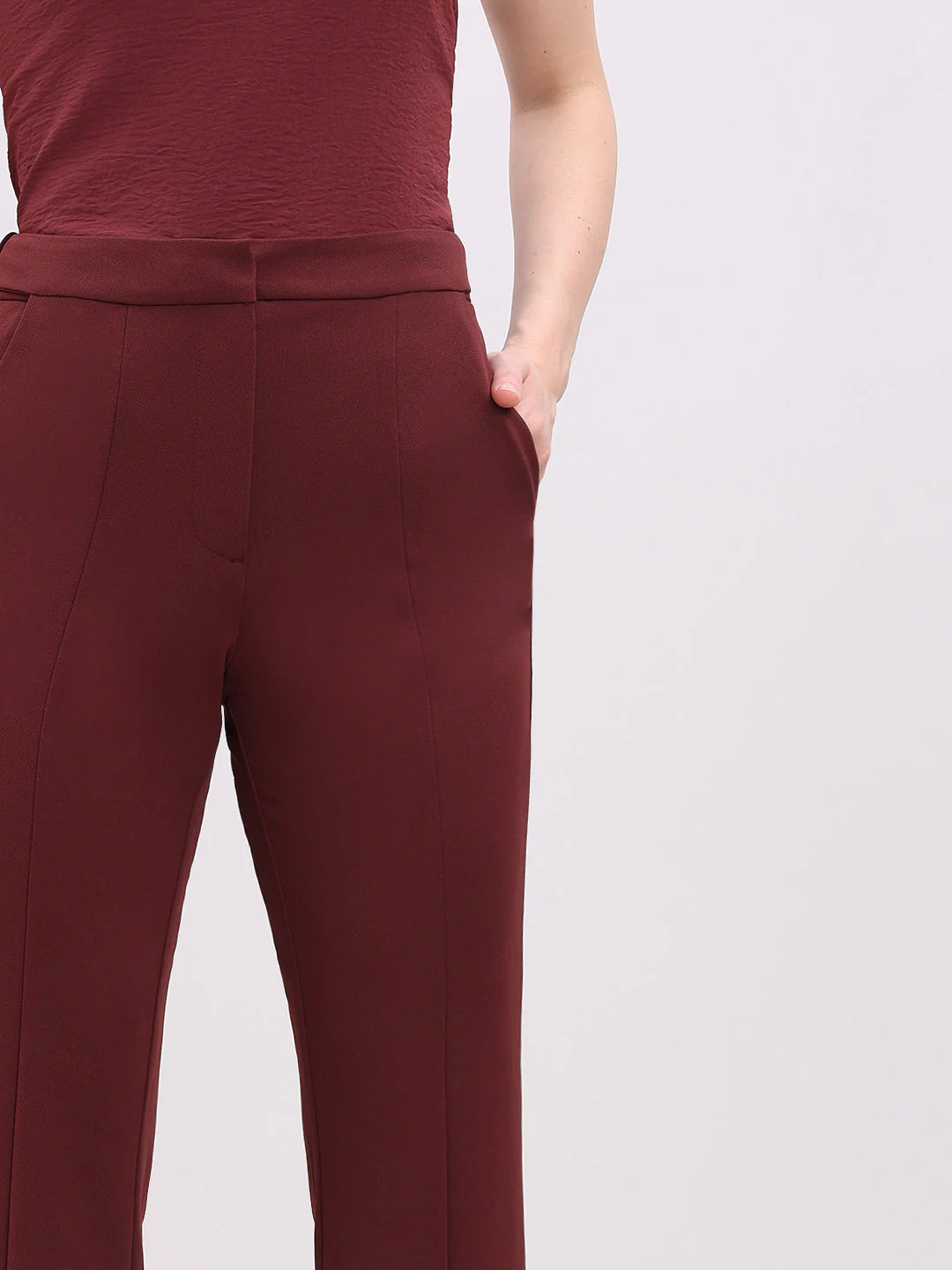 Rust Red High Rise Flared Pants - Image 6