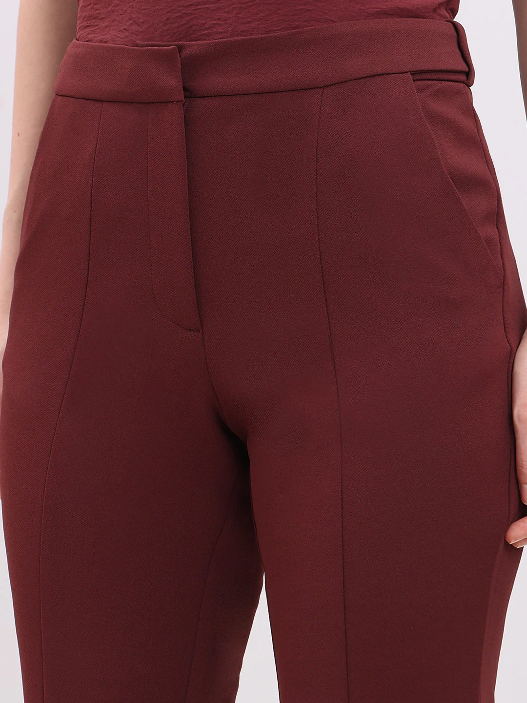 Rust Red High Rise Flared Pants - Image 8