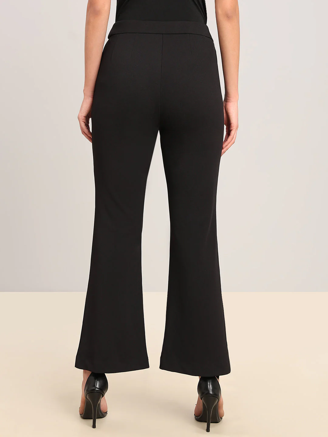 Black High Rise Flared Pants - Image 4