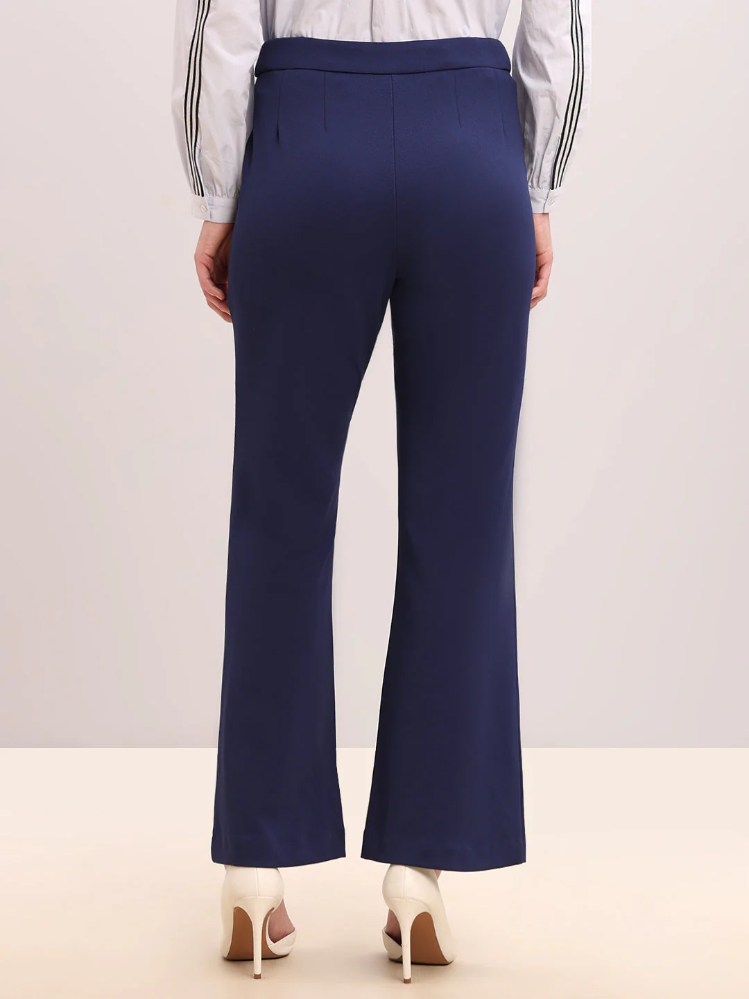 Dark Blue High Rise Flared Pants - Image 4