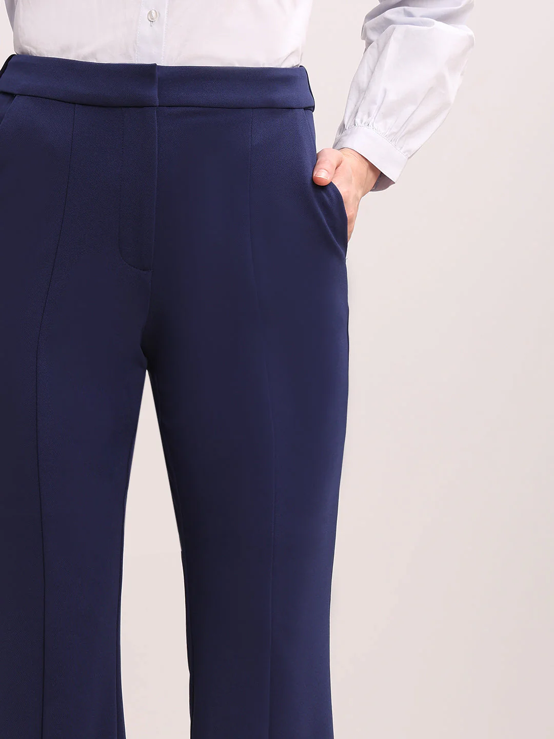 Dark Blue High Rise Flared Pants - Image 6
