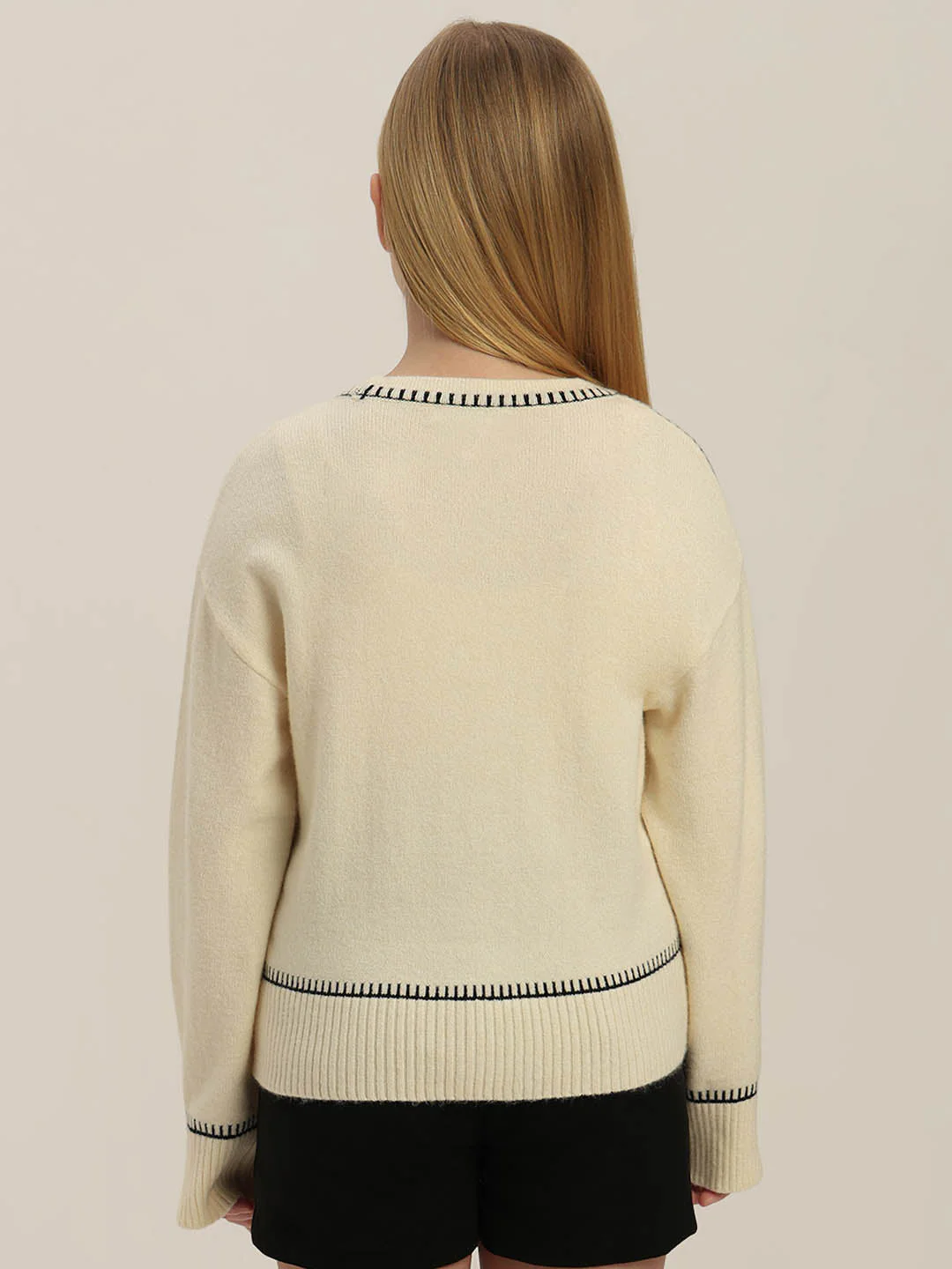 GIRLS Beige Knit Top - Image 4