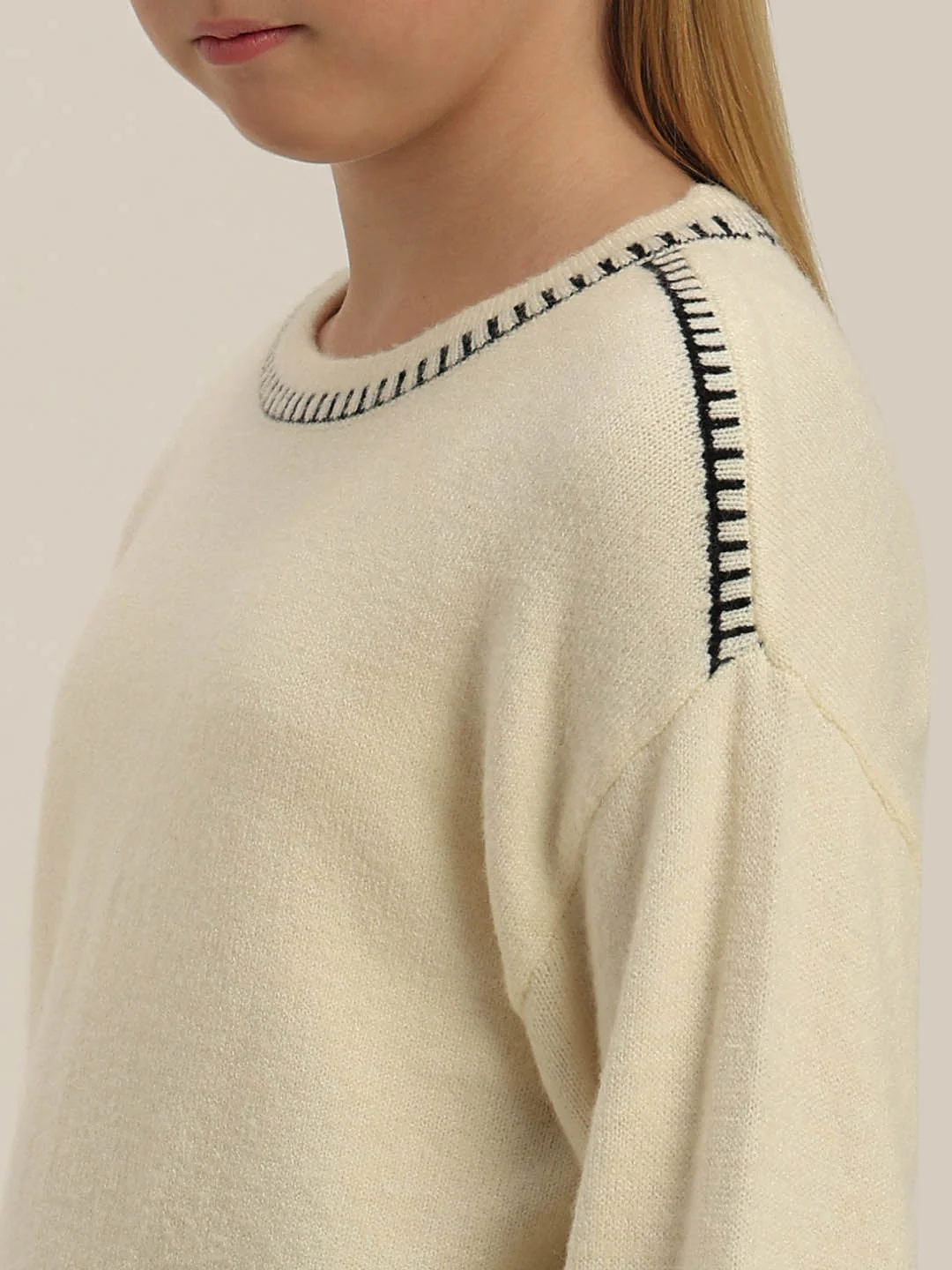 GIRLS Beige Knit Top - Image 8