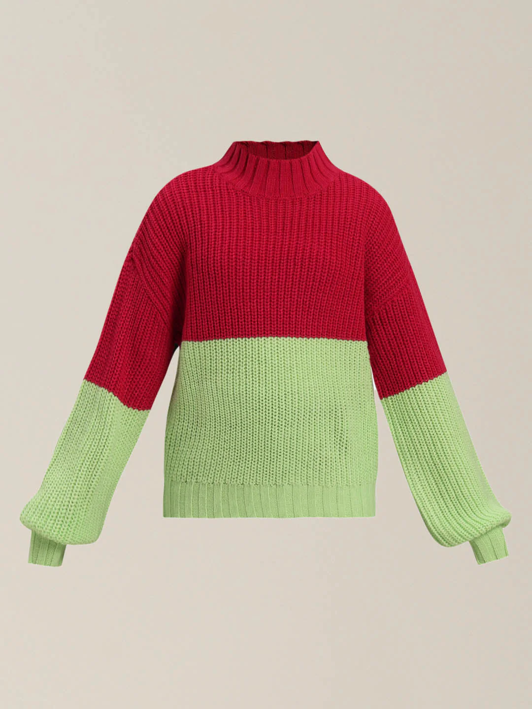 GIRLS Red Colourblocked Sweater - Image 7
