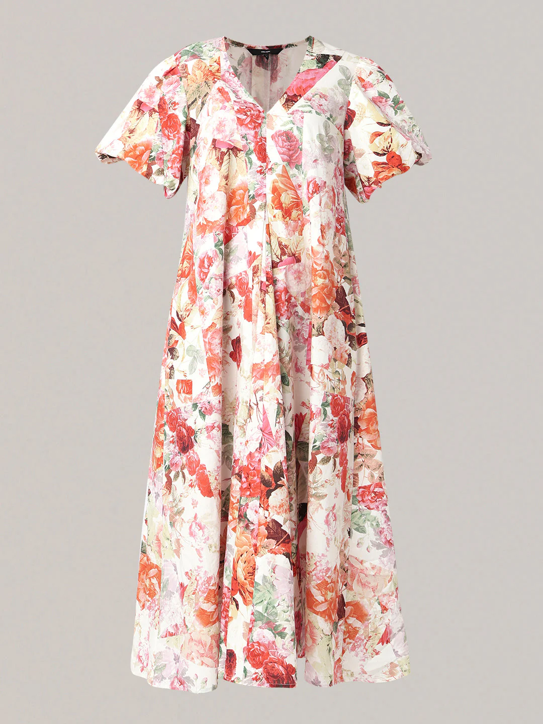 Beige Floral Long Dress - Image 7