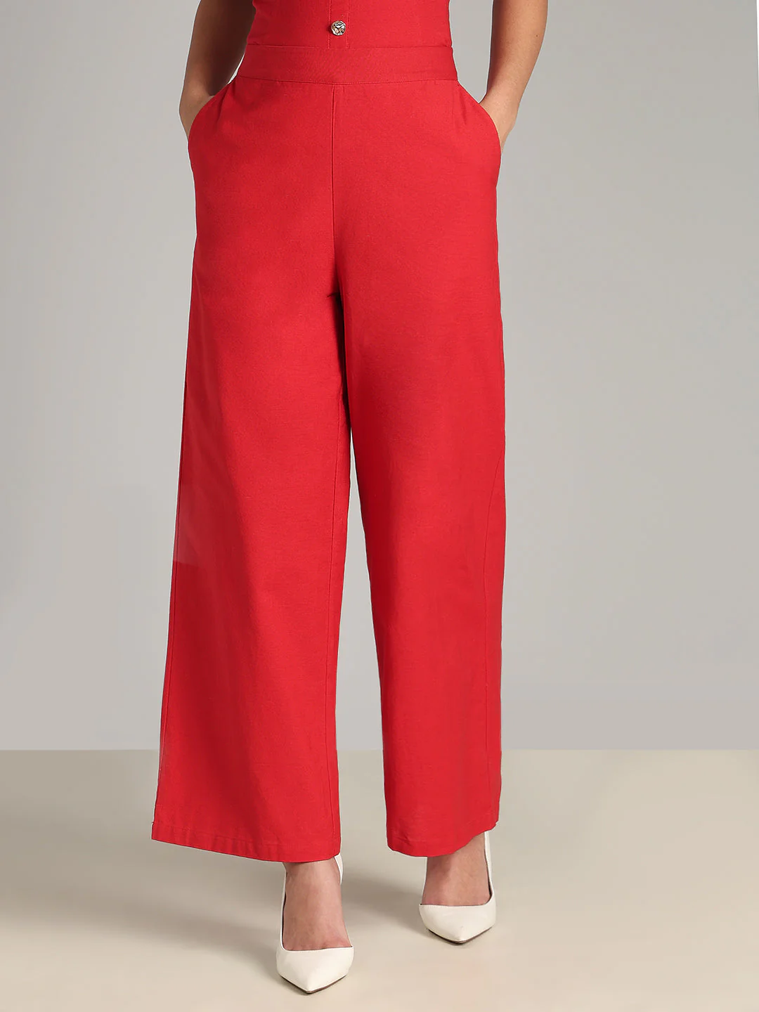 Red Straight Fit Pants - Image 2