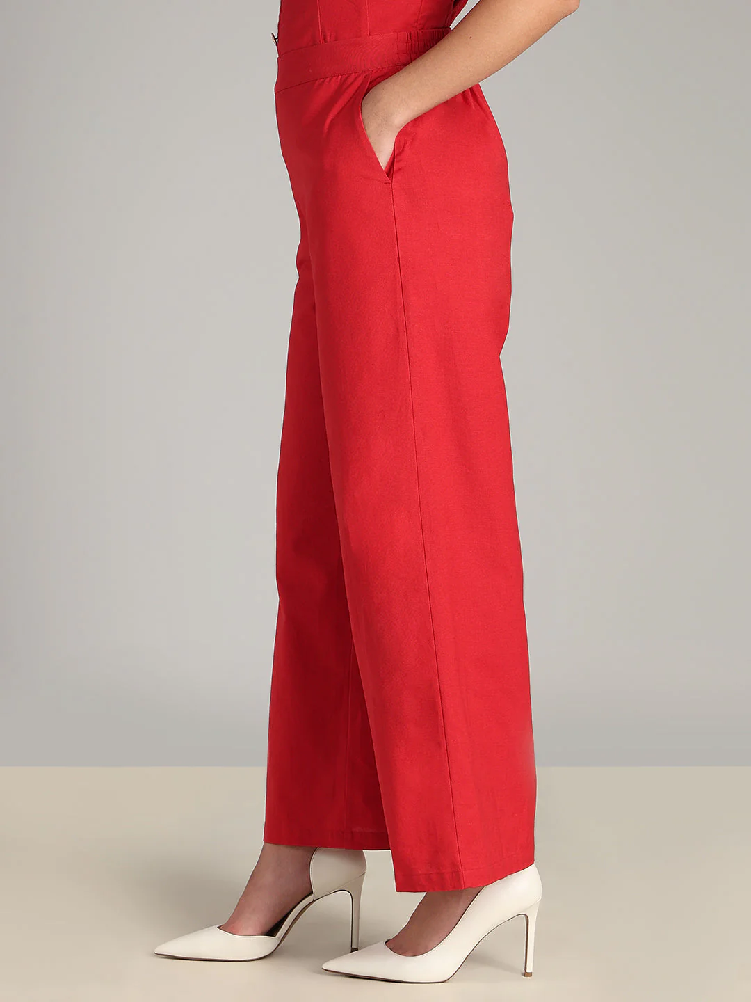 Red Straight Fit Pants - Image 3