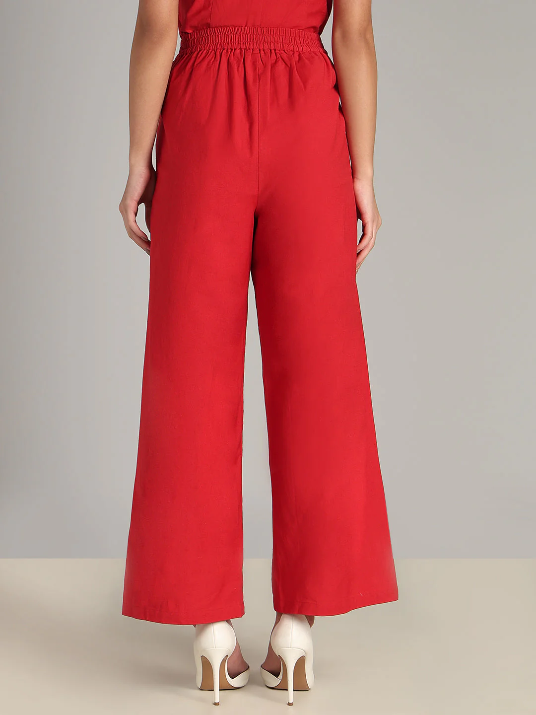 Red Straight Fit Pants - Image 4