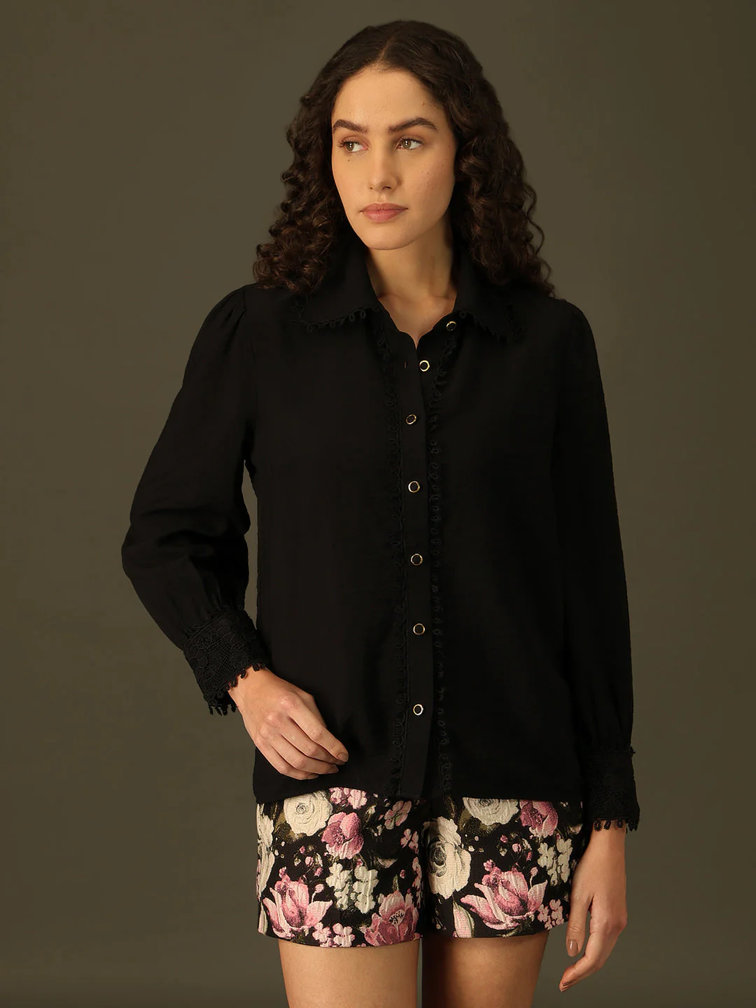 MARQUEE Black Regular Fit Shirt - Image 2