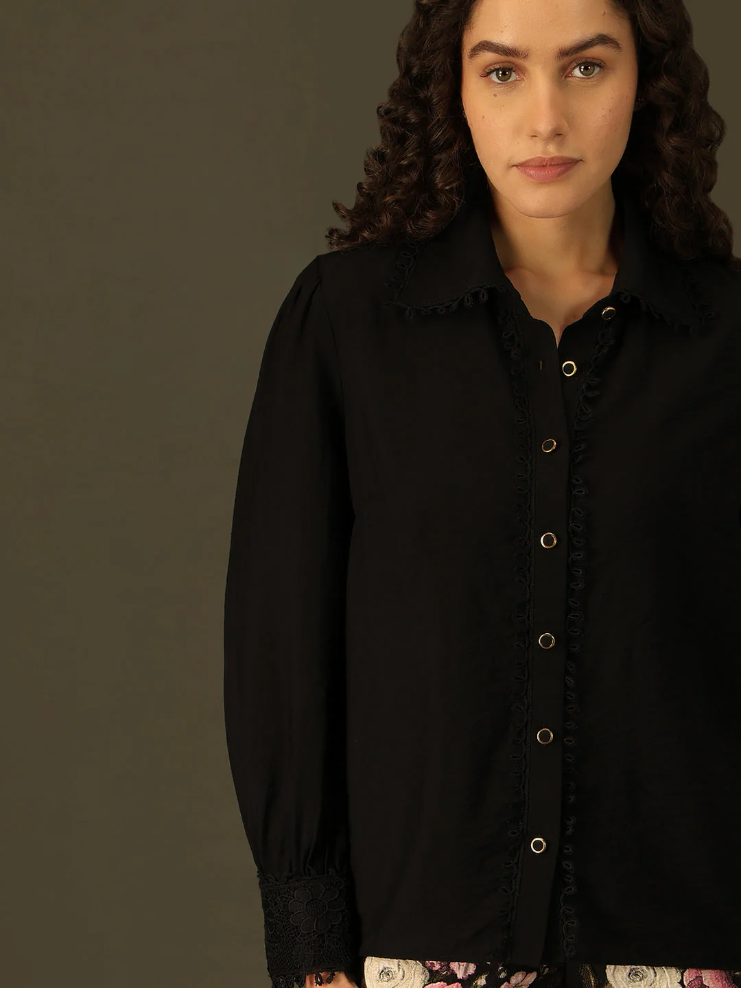 MARQUEE Black Regular Fit Shirt - Image 6
