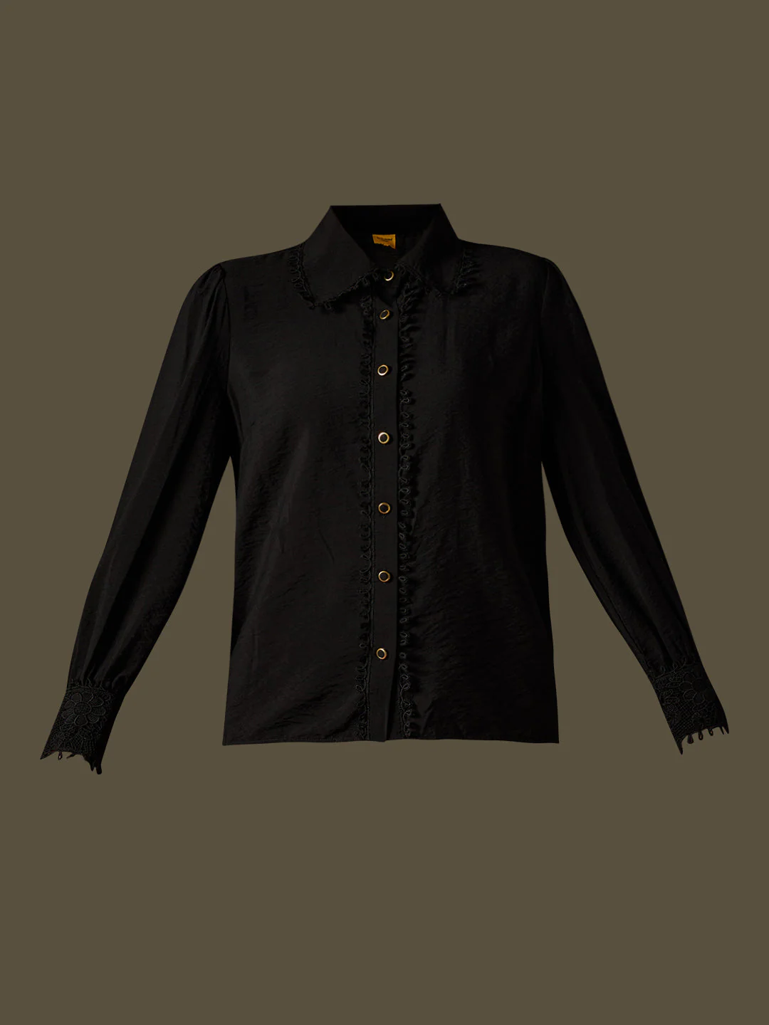 MARQUEE Black Regular Fit Shirt - Image 7
